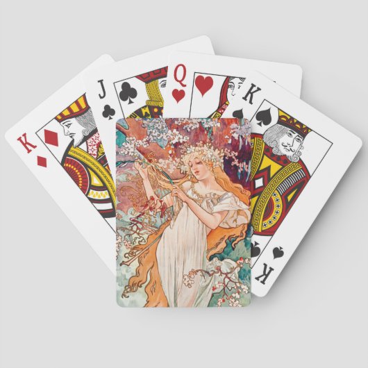Frühjahr von Alfons Mucha Spielkarten (Rückseite)