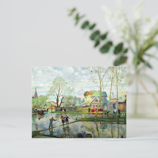 Frühjahr von Boris Kustodiev Postkarte (Stehend Vorderseite)