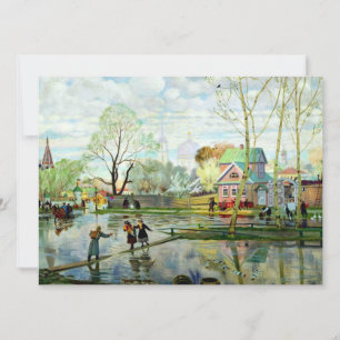 Frühjahr von Boris Kustodiev TEMPLATE Einladung