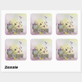 Frühjahr - "Wasserdose & Anzeichen des Frühlings" Quadratischer Aufkleber (Blatt)