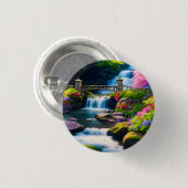 Frühjahr Wasserfall 1 Button (Vorne & Hinten)