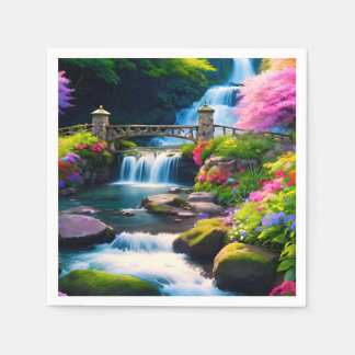 Frühjahr Wasserfall 1 Serviette