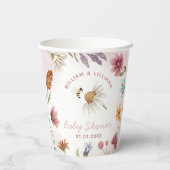 Frühjahr-Wildblume Babydusche Papiertücher Pappbecher (Rückseite)