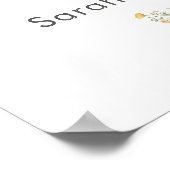 Frühjahr Wildblume Bunny Baby Dusche Begrüßungszei Poster (Ecke)