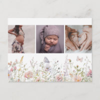 Frühjahr-Wildblume Field Baby Ankündigung