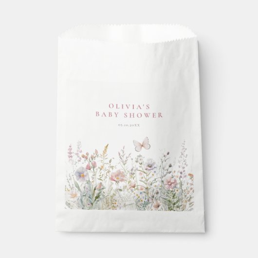 Frühjahr Wildblume Field Butterfly Babydusche Geschenktütchen (Vorderseite)