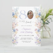 Frühjahr Wildblume Foto 80. Geburtstag Einladung (Stehend Vorderseite)