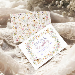 Frühjahr Wildblume Garden Baby Diaper Raffle Begleitkarte