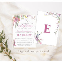 Frühjahr Wildblume Kinderdusche Einladung