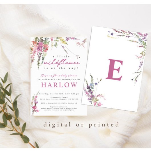 Frühjahr Wildblume Kinderdusche Einladung