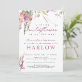 Frühjahr Wildblume Kinderdusche Einladung (Stehend Vorderseite)