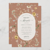 Frühjahr-Wildblume Kinderdusche Einladungskarte Einladung (Vorne/Hinten)