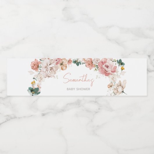 Frühjahr-Wildblume Kinderdusche Wasserflaschenetikett (Einzelnes Label)