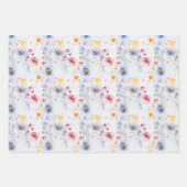 Frühjahr Wildblume Wiesen Blumengarten Moderne Geschenkpapier Set (Vorderseite 3)
