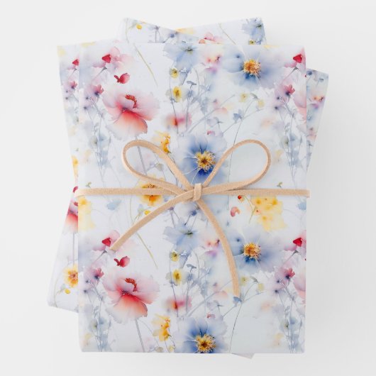 Frühjahr Wildblume Wiesen Blumengarten Moderne Geschenkpapier Set (Beispiel)