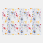Frühjahr Wildblume Wiesen Blumengarten Moderne Geschenkpapier Set (Vorderseite)