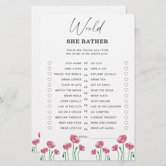 Frühjahr Würde sie lieber Brautparty spielen (Vorne/Hinten)