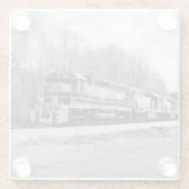 Frühjahr-Zug B&W Glasuntersetzer (Rückseite)