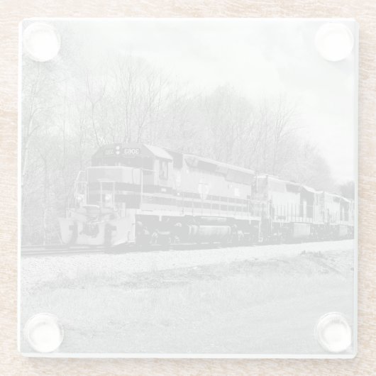 Frühjahr-Zug B&W Glasuntersetzer (Rückseite)