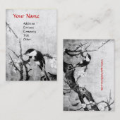 FRÜHJAHRE, schwarzweiß, rot Visitenkarte (Vorne/Hinten)