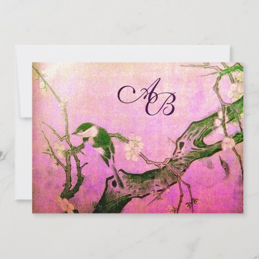 FRÜHJAHRESMONOGRAM, rosa Veilchen Ankündigung (Rückseite)