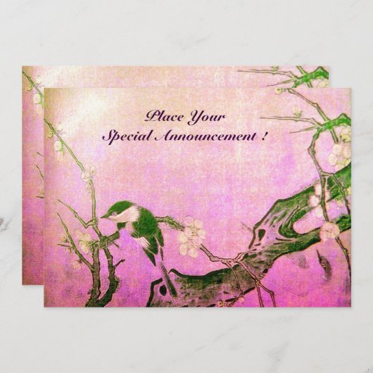 FRÜHJAHRESMONOGRAM, rosa Veilchen Ankündigung (Vorne/Hinten)