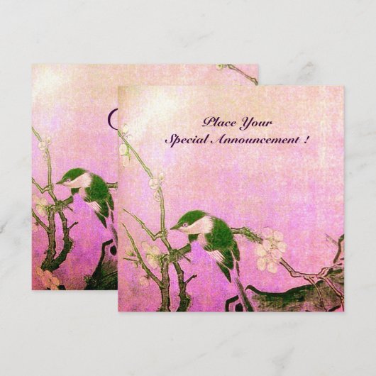 FRÜHJAHRESMONOGRAM, rosa Veilchen Ankündigung (Vorne/Hinten)