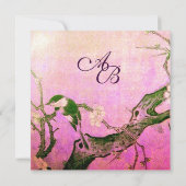 FRÜHJAHRESMONOGRAMM Pink Fuchsia White Brown Ankündigung (Rückseite)
