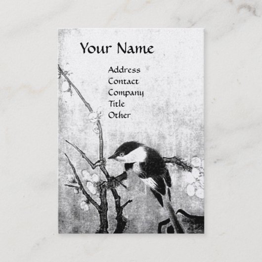 FRÜHJAHRESMONOGRAMM Schwarz-weiße Perle Visitenkarte (Vorderseite)