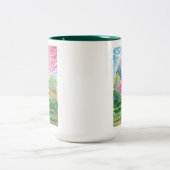 Frühjahrholz-Aquarell Zweifarbige Tasse (Mittel)