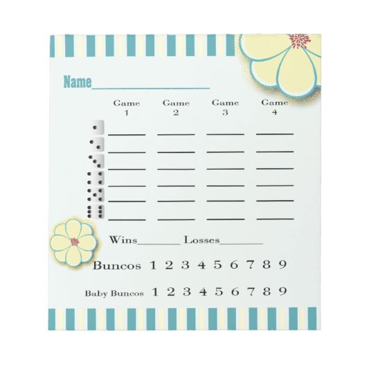 Frühjahrs-Blume Bunco-Punktbogen Notizblock (Vorderseite)