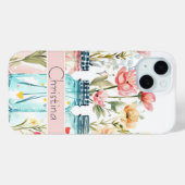 Frühjahrs-Blume-Design mit Namen Case-Mate iPhone Hülle (Rückseite (Horizontal))