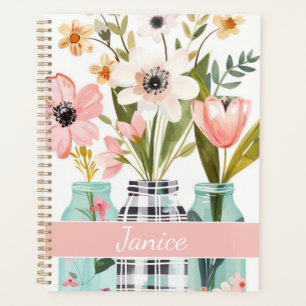 Frühjahrs-Blume-Design mit Namen Planer