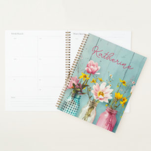 Frühjahrs-Blume-Design mit Namen Planer