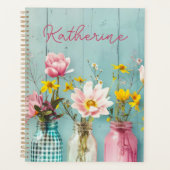 Frühjahrs-Blume-Design mit Namen Planer (Vorderseite)