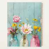 Frühjahrs-Blume-Design mit Namen Planer (Rückseite)