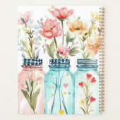 Frühjahrs-Blume-Design mit Namen Planer (Rückseite)
