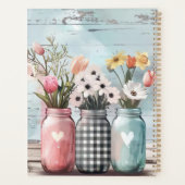 Frühjahrs-Blume-Design mit Namen Planer (Rückseite)