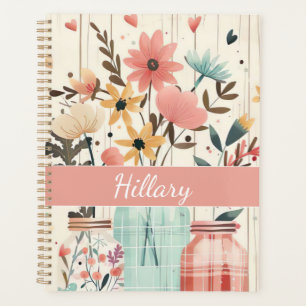 Frühjahrs-Blume-Design mit Namen Planer