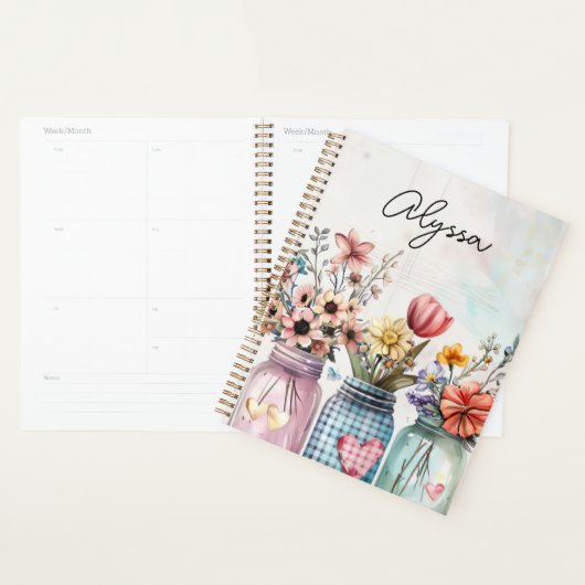 Frühjahrs-Blume-Design mit Namen Planer (Anzeige)