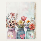 Frühjahrs-Blume-Design mit Namen Planer (Rückseite)