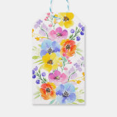 Frühjahrs-Blume mit lebendiger Wasserfarbe Hochzei Geschenkanhänger (Rückseite)