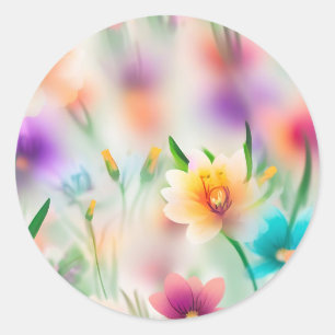 Frühjahrs-Blume mit verschwommenem Hintergrund Runder Aufkleber
