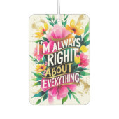 Frühjahrs-Blume Sarcasm Zitat Autolufterfrischer (Vorderseite)