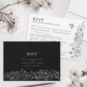 Frühjahrs-Blume Schmetterling Hochzeitsessen Optio RSVP Karte