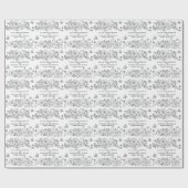 Frühjahrs-Blume Schmetterlinge Linie Kunsthochzeit Geschenkpapier (Flach)