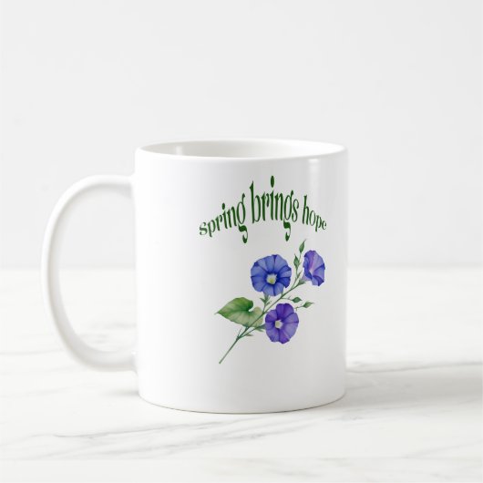 Frühjahrs-Blume-Tasse - Design "Spring Brings Hope Kaffeetasse (Links)