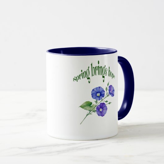 Frühjahrs-Blume-Tasse - Design "Spring Brings Hope Tasse (VorderseiteRechts)