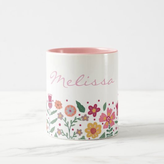Frühjahrs-Blume Zweifarbige Tasse (Mittel)