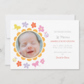 Frühjahrs-Blumenblüten Girl Foto Geburtserklärung Ankündigung (Vorderseite)